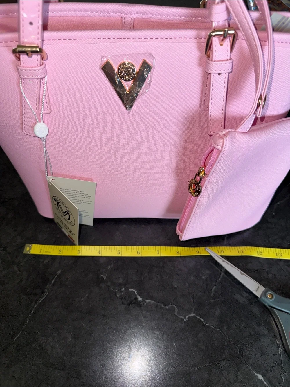 Valentino Orlandi Light Pink Tote with Matching Wristlet